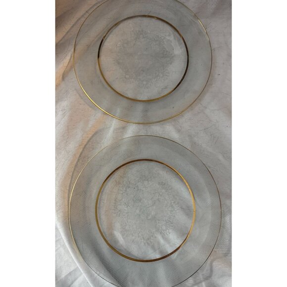 Set of 2 Chance Glass England Lace Pattern 8" Plates no chips/cracks MCM Vintage - Picture 3 of 4